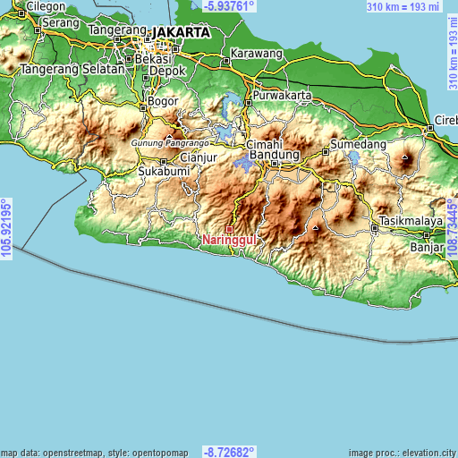 Topographic map of Naringgul