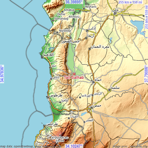 Topographic map of Tall Salḩab