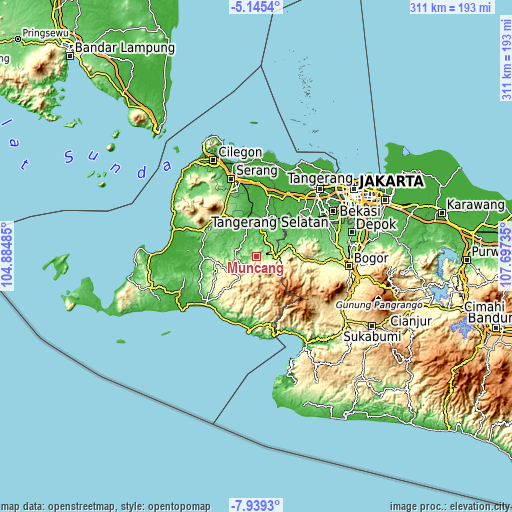 Topographic map of Muncang
