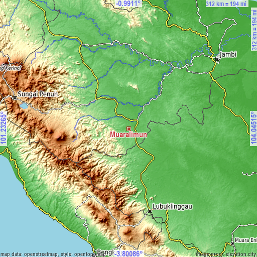 Topographic map of Muaralimun