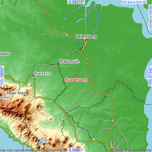 Topographic map of Muarakuang