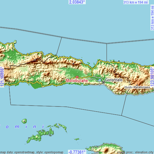 Topographic map of Molobulahe
