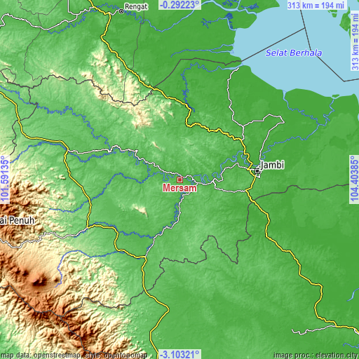 Topographic map of Mersam