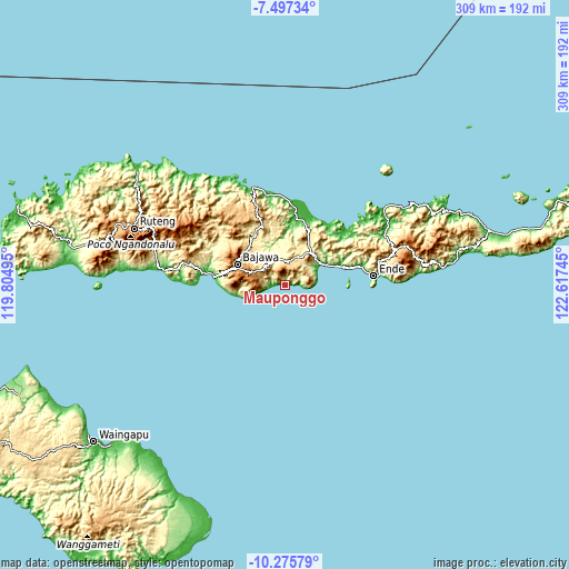 Topographic map of Mauponggo