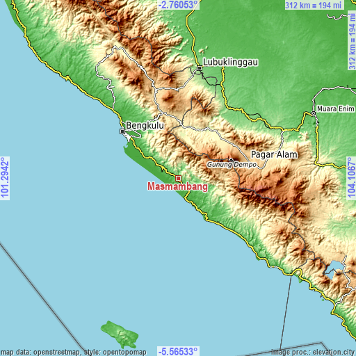 Topographic map of Masmambang