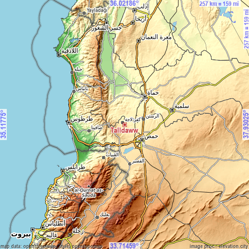 Topographic map of Talldaww
