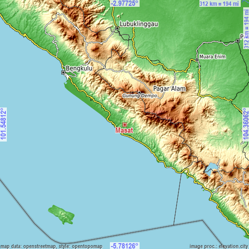Topographic map of Masat
