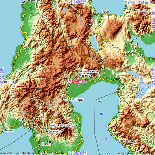 Topographic map of Masamba