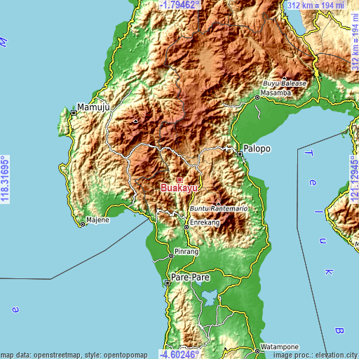 Topographic map of Buakayu
