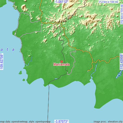 Topographic map of Manismata