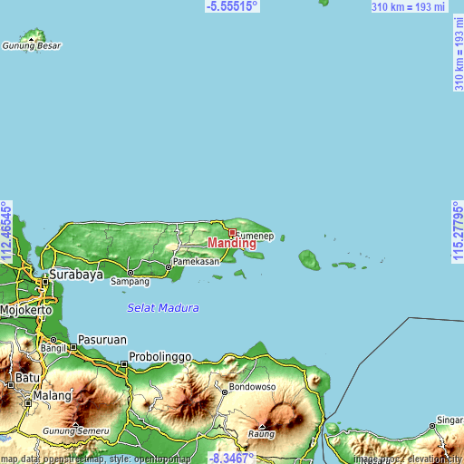 Topographic map of Manding
