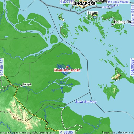 Topographic map of Khairiahmandah