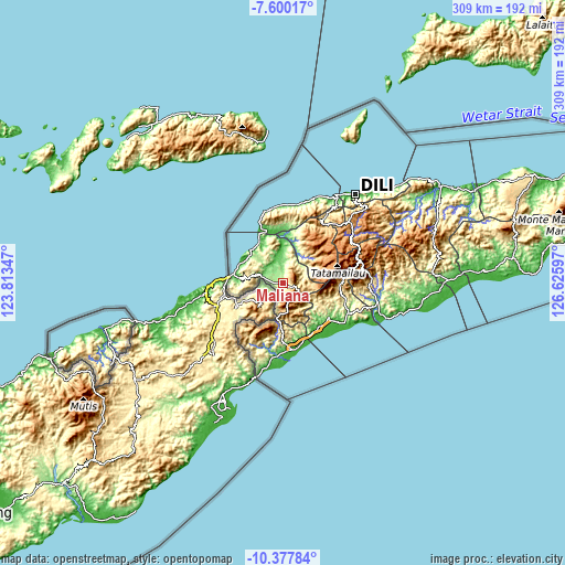 Topographic map of Maliana