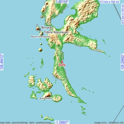 Topographic map of Mafa