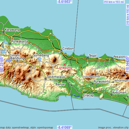 Topographic map of Luragung
