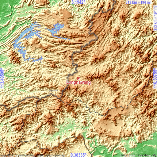 Topographic map of Longnawang