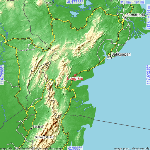 Topographic map of Longikis