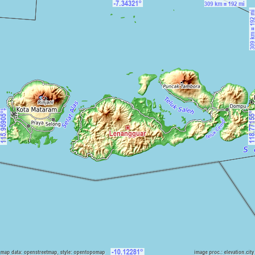Topographic map of Lenangguar