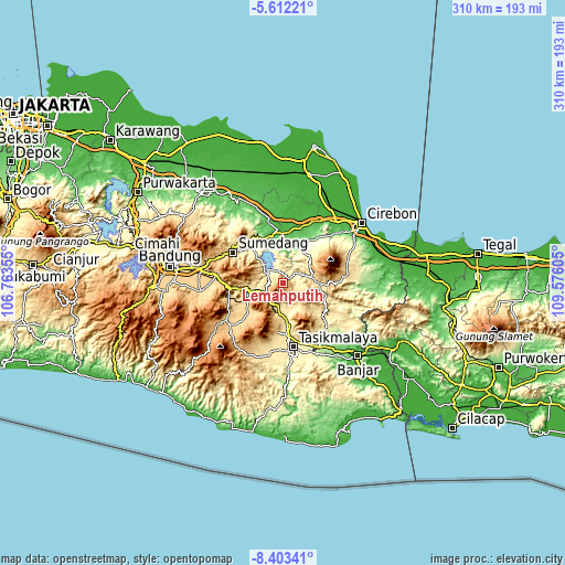 Topographic map of Lemahputih