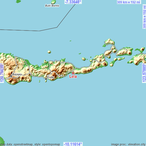 Topographic map of Lela