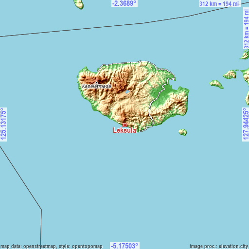 Topographic map of Leksula