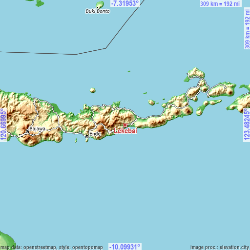 Topographic map of Lekebai