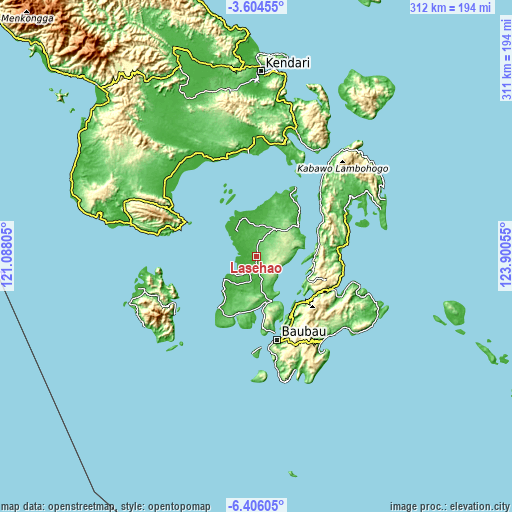 Topographic map of Lasehao