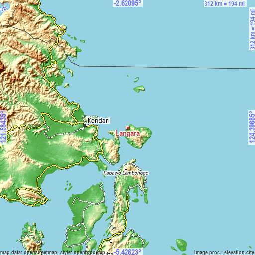 Topographic map of Langara