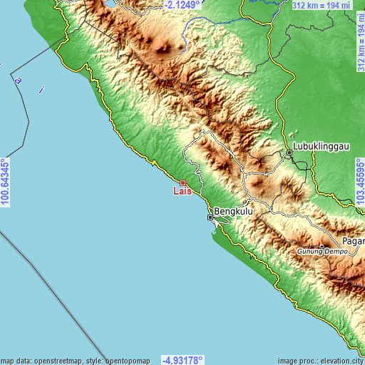 Topographic map of Lais