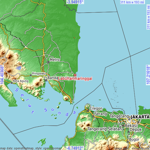 Topographic map of Labuhanmaringgai