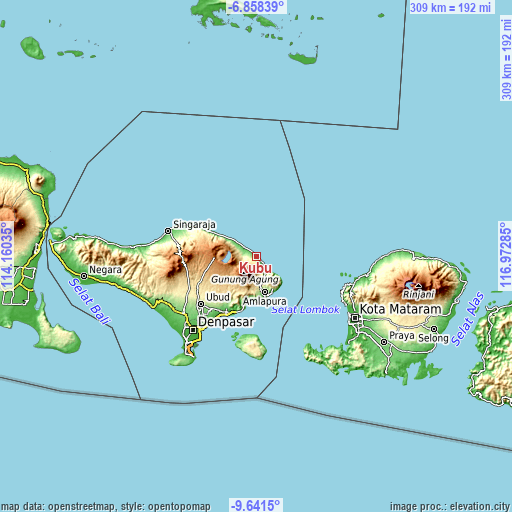 Topographic map of Kubu