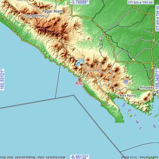Topographic map of Krui