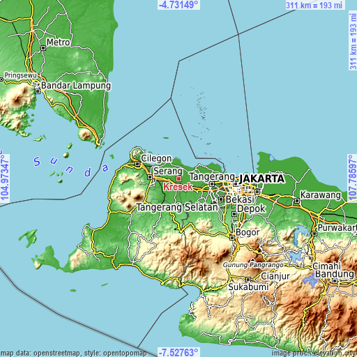 Topographic map of Kresek