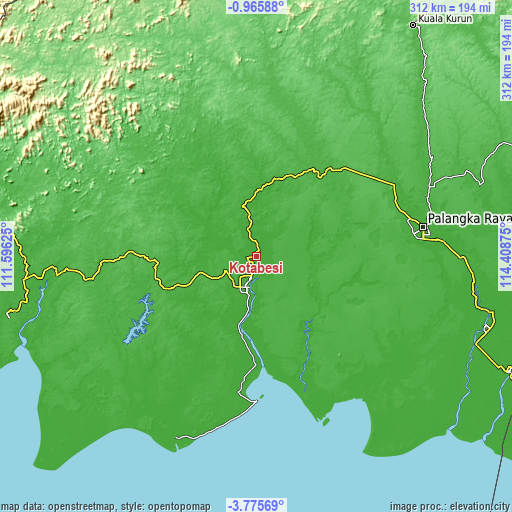 Topographic map of Kotabesi