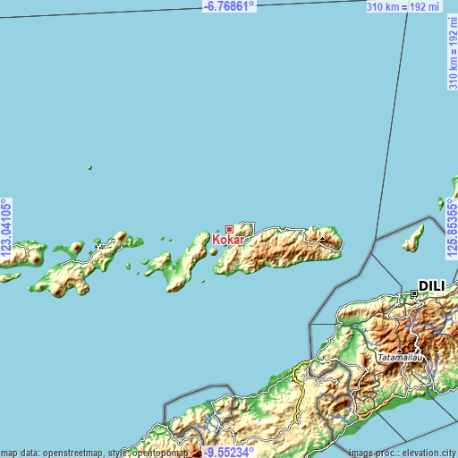 Topographic map of Kokar