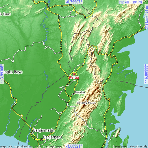 Topographic map of Kelua