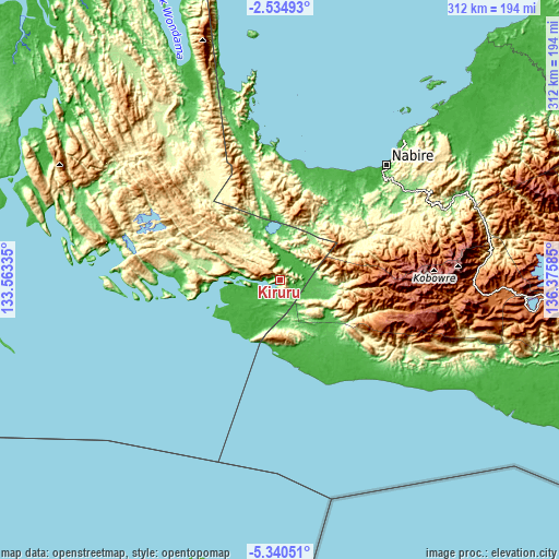 Topographic map of Kiruru