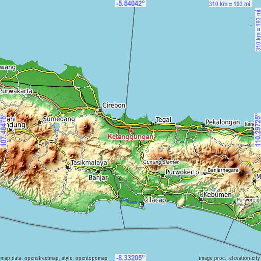 Topographic map of Ketanggungan