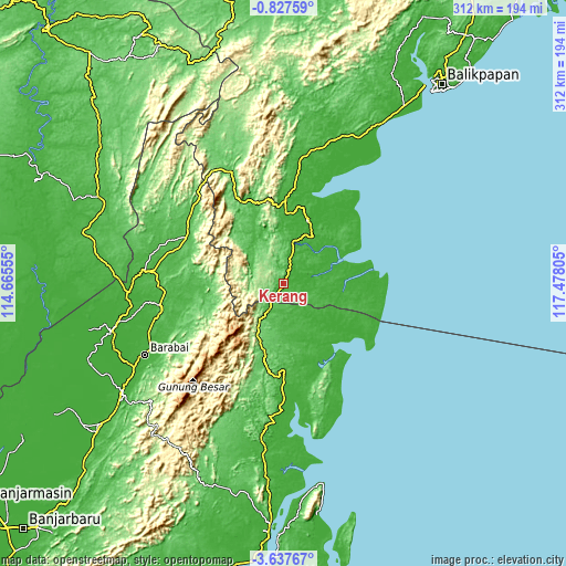 Topographic map of Kerang