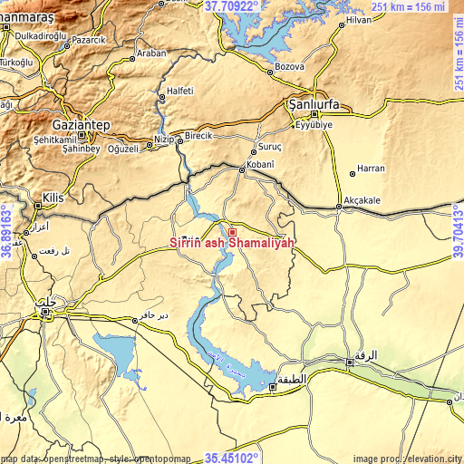 Topographic map of Şirrīn ash Shamālīyah