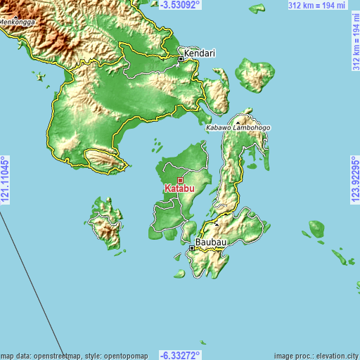 Topographic map of Katabu