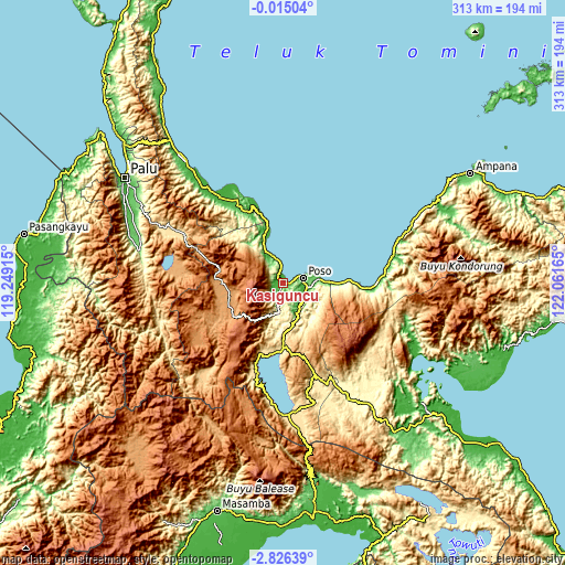 Topographic map of Kasiguncu