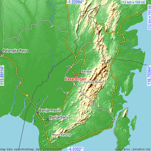 Topographic map of Kasarangan