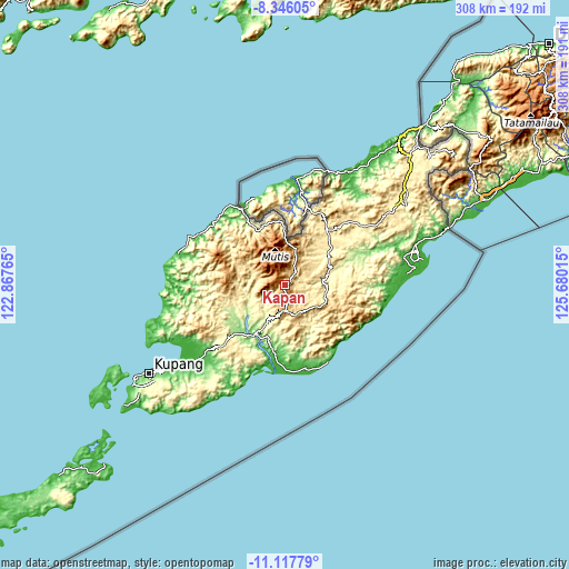 Topographic map of Kapan