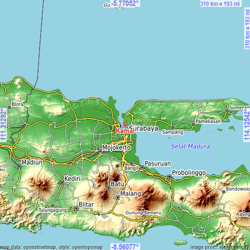 Topographic map of Kamal