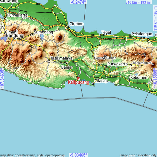 Topographic map of Kalipucang