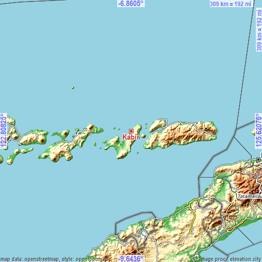 Topographic map of Kabir