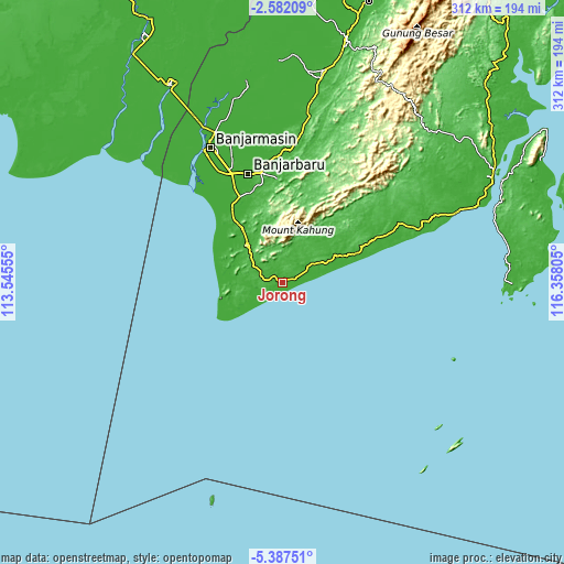 Topographic map of Jorong