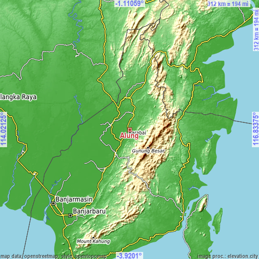 Topographic map of Alung