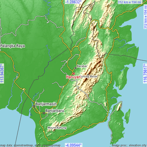 Topographic map of Haruyan